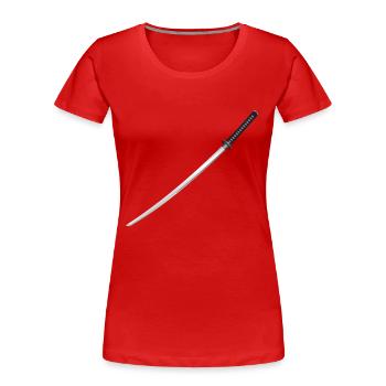 japanese katana sword samurai schwert japanisches - Frauen Premium Bio T-Shirt - Rot - Vorne - Mia (176cm)