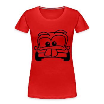 car - Women's Premium Organic T-Shirt - red - Front - Mia (176cm)