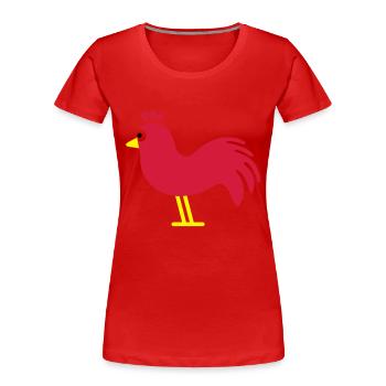 hahn - Frauen Premium Bio T-Shirt - Rot - Vorne - Mia (176cm)