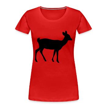 Reh silhouette - Frauen Premium Bio T-Shirt - Rot - Vorne - Mia (176cm)