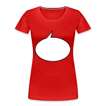 Sprechblase rund klein 2c - Frauen Premium Bio T-Shirt - Rot - Vorne - Mia (176cm)
