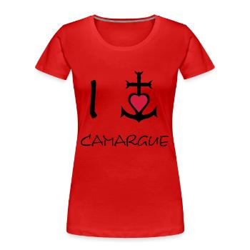 I love camargue - Women's Premium Organic T-Shirt - red - Front - Mia (176cm)