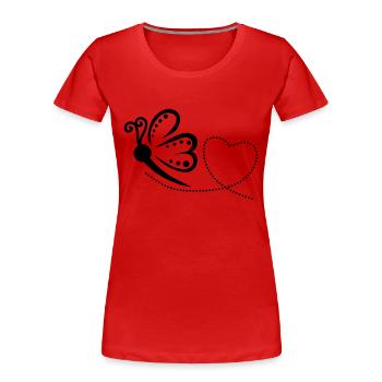 Butterfly heart design - Frauen Premium Bio T-Shirt - Rot - Vorne - Mia (176cm)