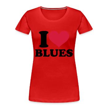 Blues - Women's Premium Organic T-Shirt - red - Front - Mia (176cm)