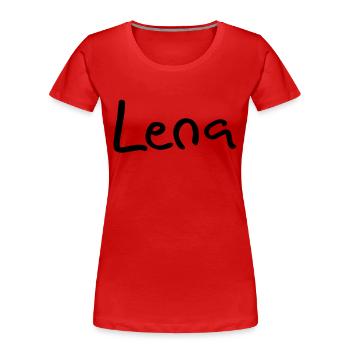 lena - Women's Premium Organic T-Shirt - red - Front - Mia (176cm)