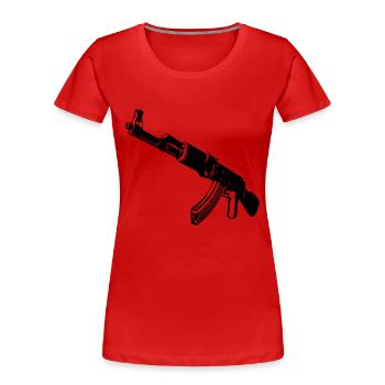 AK47 Kalaschnikow Maschinengewehr - Frauen Premium Bio T-Shirt - Rot - Vorne - Mia (176cm)