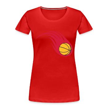 Basketball Feuerball - Frauen Premium Bio T-Shirt - Rot - Vorne - Mia (176cm)