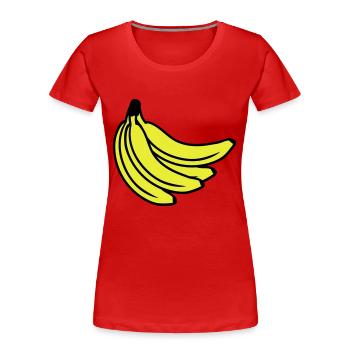 Bananas Bunch - Women's Premium Organic T-Shirt - red - Front - Mia (176cm)