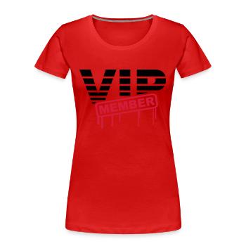 VIP Member - Frauen Premium Bio T-Shirt - Rot - Vorne - Mia (176cm)