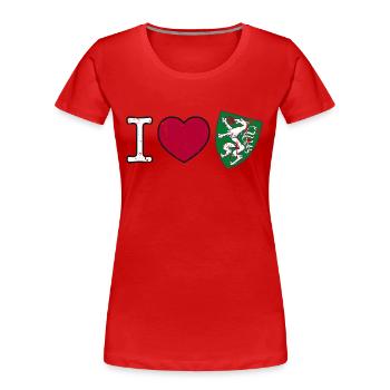 I love Steiermark Wappen Steirisch Geschenk - Frauen Premium Bio T-Shirt - Rot - Vorne - Mia (176cm)