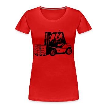 Gabelstapler - Frauen Premium Bio T-Shirt - Rot - Vorne - Mia (176cm)