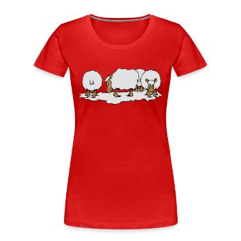 SCHAF Herde - Frauen Premium Bio T-Shirt - Rot - Vorne - Mia (176cm)