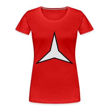 stern 3 zacken 2 farbig - Frauen Premium Bio T-Shirt - Rot - Vorne - Mia (176cm)