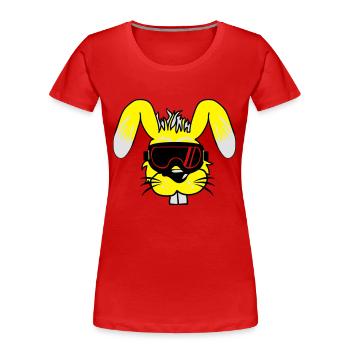skihase - Frauen Premium Bio T-Shirt - Rot - Vorne - Mia (176cm)