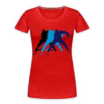 hockey_spieler_002 - T-shirt bio Premium Femme - rouge - Devant - Mia (176cm)