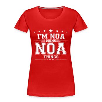 Noa - T-shirt bio Premium Femme - rouge - Devant - Mia (176cm)