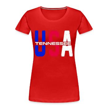 Usa Tennessee Vintage stolzer US-Bürger - Frauen Premium Bio T-Shirt - Rot - Vorne - Mia (176cm)