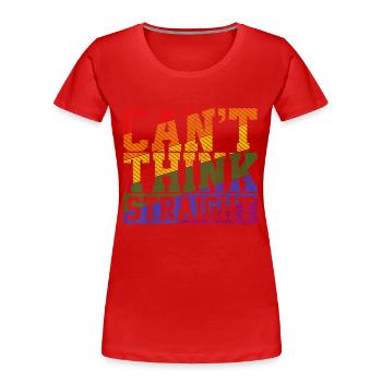 Straight Love Parade Pride Gender Regenbogen CSD - Frauen Premium Bio T-Shirt - Rot - Vorne - Mia (176cm)