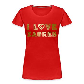 I Love Zagreb - Frauen Premium Bio T-Shirt - Rot - Vorne - Mia (176cm)