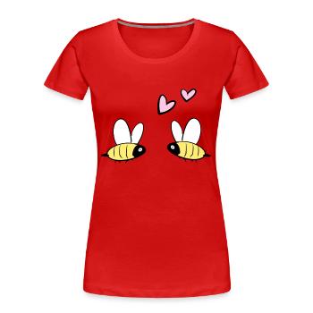 Bees Love Ecosystem Animals Bee Couples - Women's Premium Organic T-Shirt - red - Front - Mia (176cm)