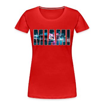 MIAMI - Frauen Premium Bio T-Shirt - Rot - Vorne - Mia (176cm)