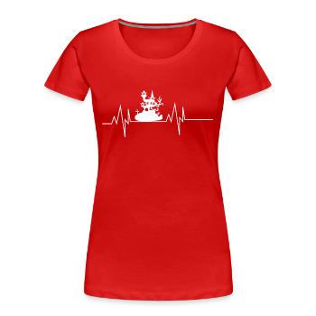 Haunted House Heartbeat - Women's Premium Organic T-Shirt - red - Front - Mia (176cm)