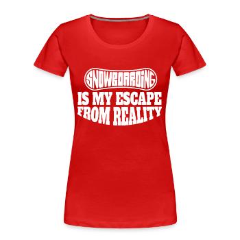 Snowboard slogan winter sports snowboarders - Women's Premium Organic T-Shirt - red - Front - Mia (176cm)