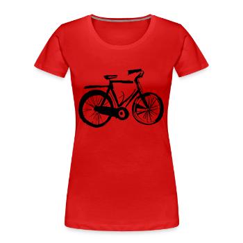 Fahrrad Gekritzel Fahrräder Radfahren Vektor 5 - Frauen Premium Bio T-Shirt - Rot - Vorne - Mia (176cm)