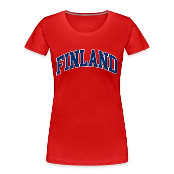 FINNLAND - Frauen Premium Bio T-Shirt - Rot - Vorne - Mia (176cm)