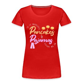 Crêpe - T-shirt bio Premium Femme - rouge - Devant - Mia (176cm)