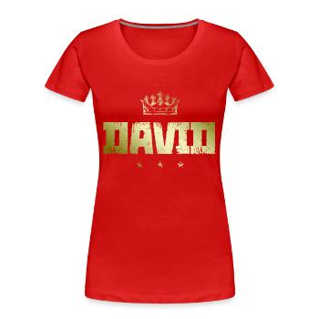David - Frauen Premium Bio T-Shirt - Rot - Vorne - Mia (176cm)