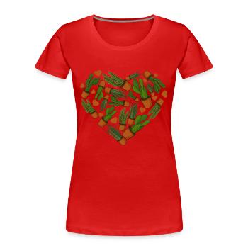 Plant Heart Gardener Valentine's Day - Women's Premium Organic T-Shirt - red - Front - Mia (176cm)