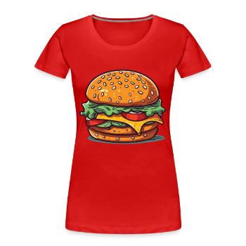 A huge burger - Women's Premium Organic T-Shirt - red - Front - Mia (176cm)