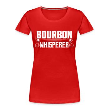 Bourbon Whisperer Whisky à boire - T-shirt bio Premium Femme - rouge - Devant - Mia (176cm)