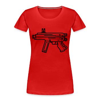 Maschinenpistole - Frauen Premium Bio T-Shirt - Rot - Vorne - Mia (176cm)