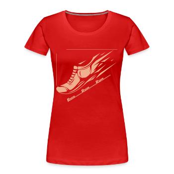 Run... Run... Run... - Frauen Premium Bio T-Shirt - Rot - Vorne - Mia (176cm)