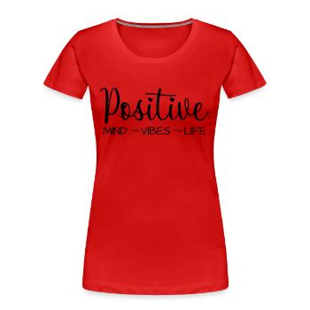 Positive thoughts - Women's Premium Organic T-Shirt - red - Front - Mia (176cm)
