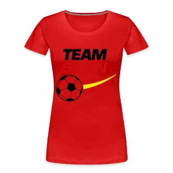 team spain soccer - Frauen Premium Bio T-Shirt - Rot - Vorne - Mia (176cm)