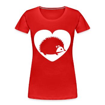 Hérisson - T-shirt bio Premium Femme - rouge - Devant - Mia (176cm)
