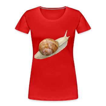 Schnecke, Weinbergschnecke - Frauen Premium Bio T-Shirt - Rot - Vorne - Mia (176cm)