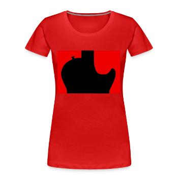 Schwarze Rockgitarre Silhouette - Frauen Premium Bio T-Shirt - Rot - Vorne - Mia (176cm)
