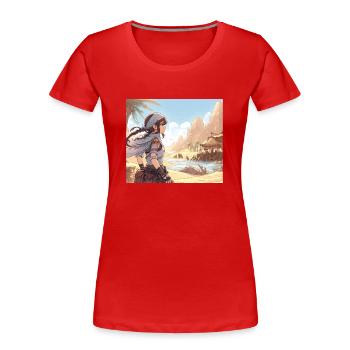 Manga Desert Girl - Frauen Premium Bio T-Shirt - Rot - Vorne - Mia (176cm)