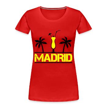 madrid - Frauen Premium Bio T-Shirt - Rot - Vorne - Mia (176cm)