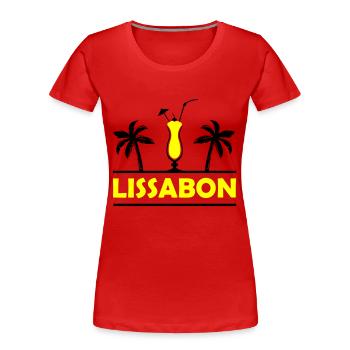 Lisbonne - T-shirt bio Premium Femme - rouge - Devant - Mia (176cm)