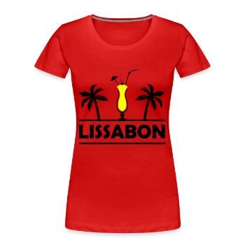 Lisbonne - T-shirt bio Premium Femme - rouge - Devant - Mia (176cm)