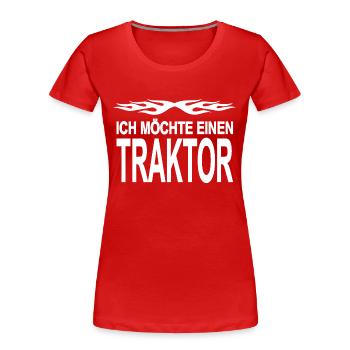 Traktor - Frauen Premium Bio T-Shirt - Rot - Vorne - Mia (176cm)