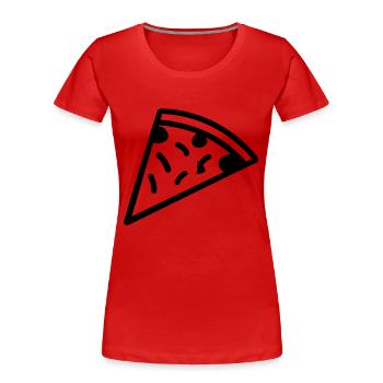 part de pizza - T-shirt bio Premium Femme - rouge - Devant - Mia (176cm)