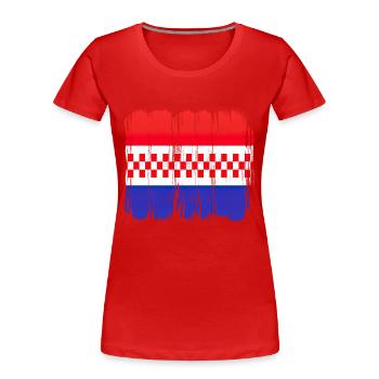 Kroatien hrvatska kroatien hrv hr zagreb geteilte Flagge - Frauen Premium Bio T-Shirt - Rot - Vorne - Mia (176cm)