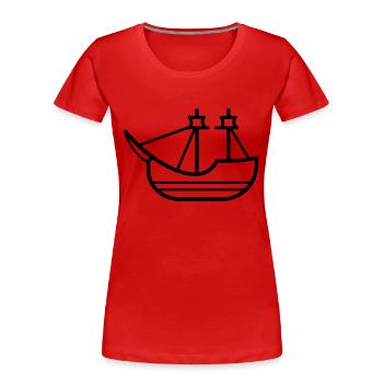 Bateau pirate - T-shirt bio Premium Femme - rouge - Devant - Mia (176cm)
