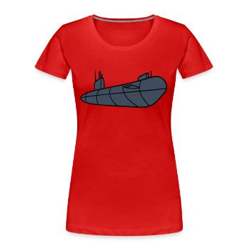 U-Boot Unterseeboot Tauchgang Tauchboot Kapitän - Frauen Premium Bio T-Shirt - Rot - Vorne - Mia (176cm)